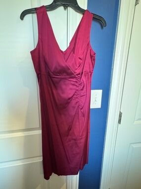 Donna Ricco Sleeveless V-Neck Raspberry Sheath Dress